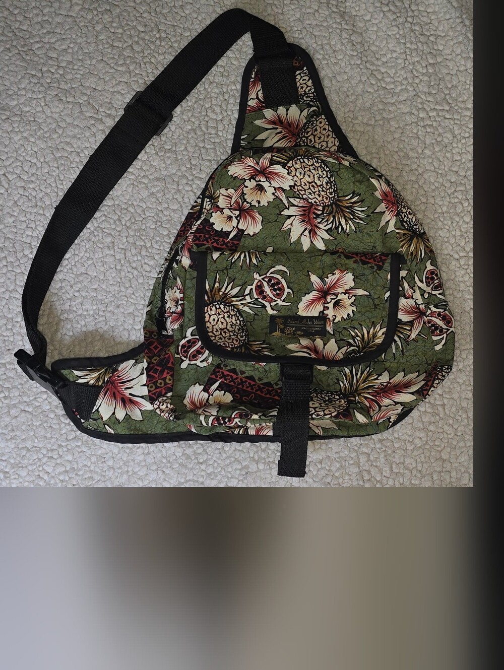Island Aloha Wear Tropical Floral Pineapple Crossbody Sling Bag
